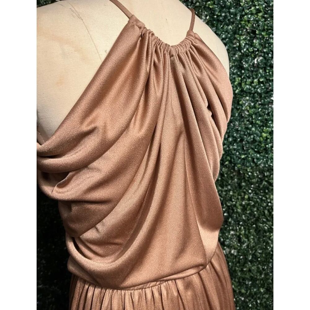 1970's Vintage Joy Stevens Disco Cocktail Midi Dress Small - Picture 4 of 8